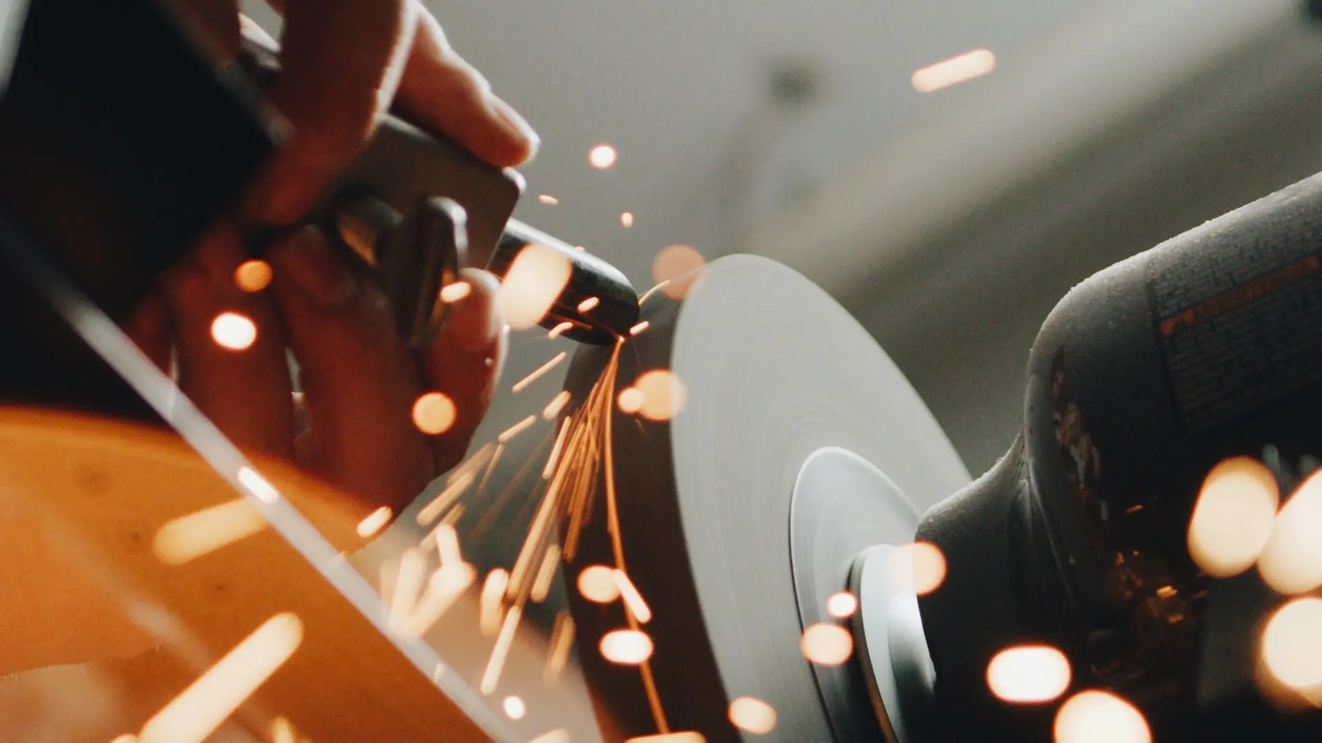 Sparks flying from metalwork